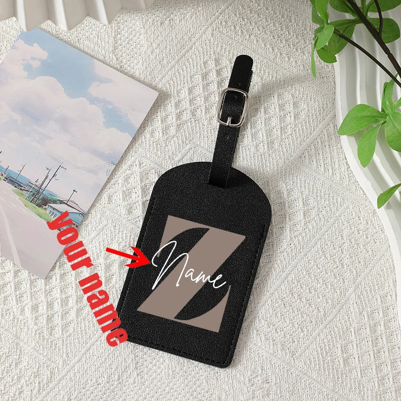 A-Z Initial Personalized Name Luggage Tag 26 Letters Custom Name Luggage Boarding Tags Travel Id Identification Luggage Tag Gift