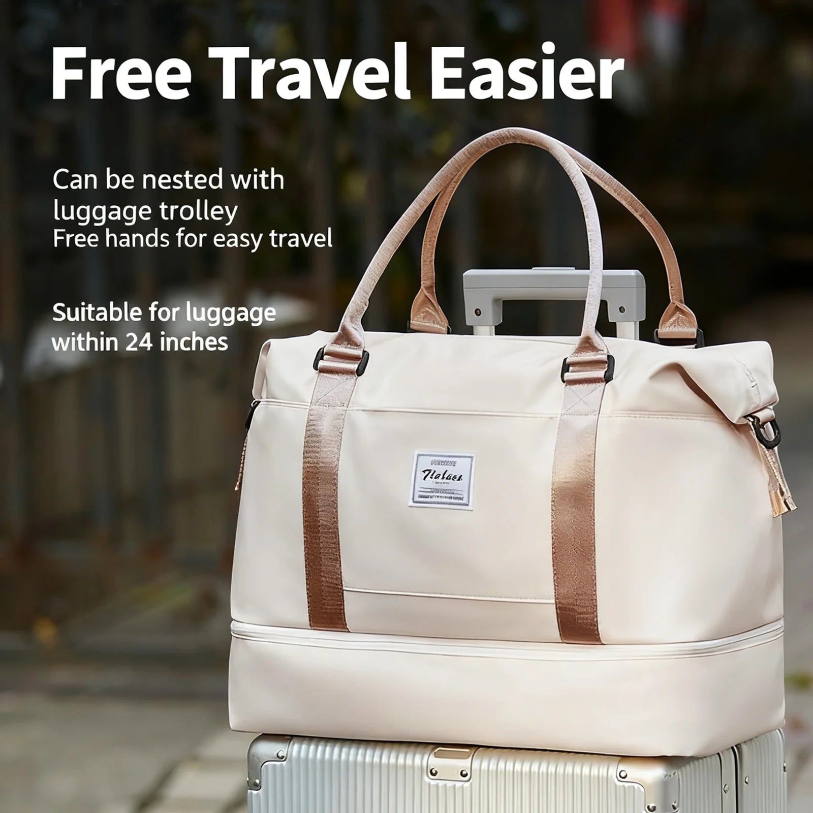 Travel Tote Bag, Lightweight Handbag with Shoe Compartment, Large Capacity Crossbody Shoulder Bag, Cabin Travel Bag, Sports Bag