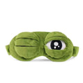 Cute Pepe Frog Sleep Eye Mask Plush Blindfold Super Soft Transformable Cover for Kids Teens Adults (Green)