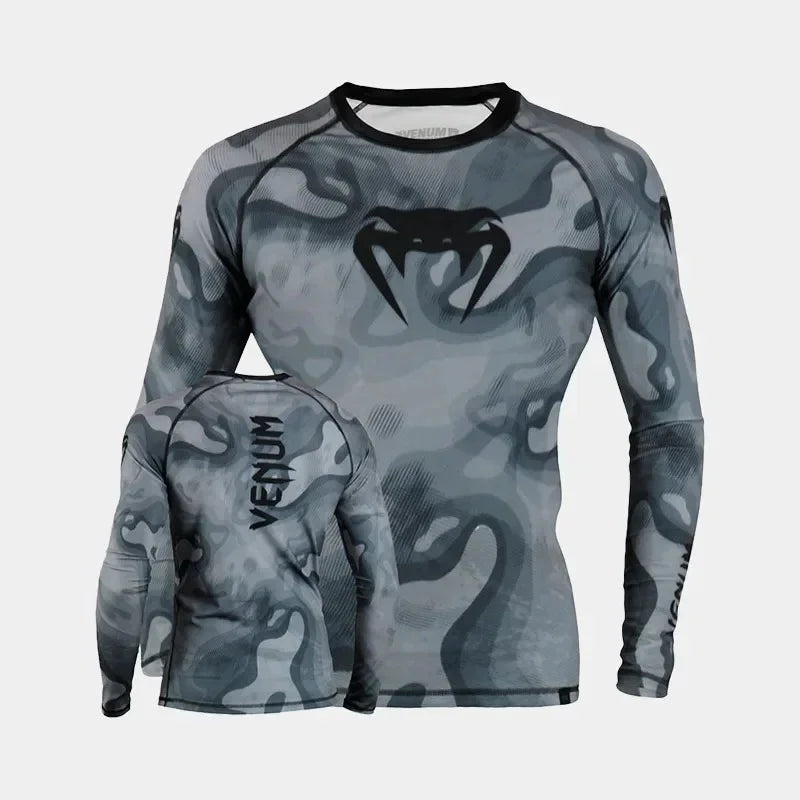 Sports Compression Long-Sleeve Top Breathable Quick-Dry for Fitness Training Fighting MMA-