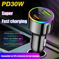 Car Charger Mini Type-C Dual USB Charger PD36W Fast Charging 12-24V Car Cigarette Lighter Cell Phone Charger Adapter