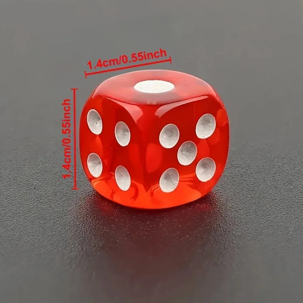 Boxed 9 pieces, 14mm in size, transparent boxed dice, throwing dice, sieve for dice