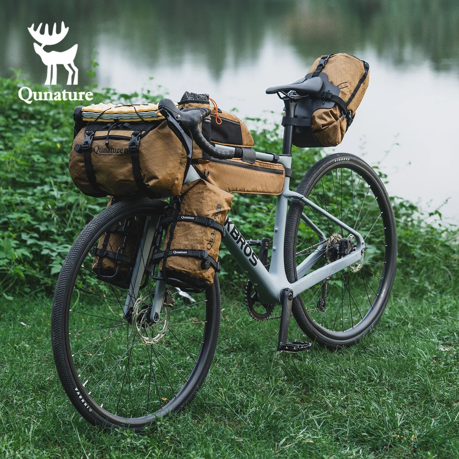 Qunature Upgraded Version 2.0 Bikepacking Bag Waterproof Compression Bag Lightweight Durable Road MTB Bike Travel Cycling Gear