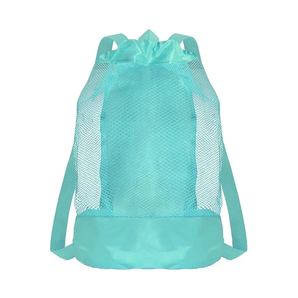Mesh Drawstring Backpack Bag, Beach Backpack Mesh Bag for Swimming, Beach, Swim, Kids Pool Toys Storage Bag for Shell Collecting