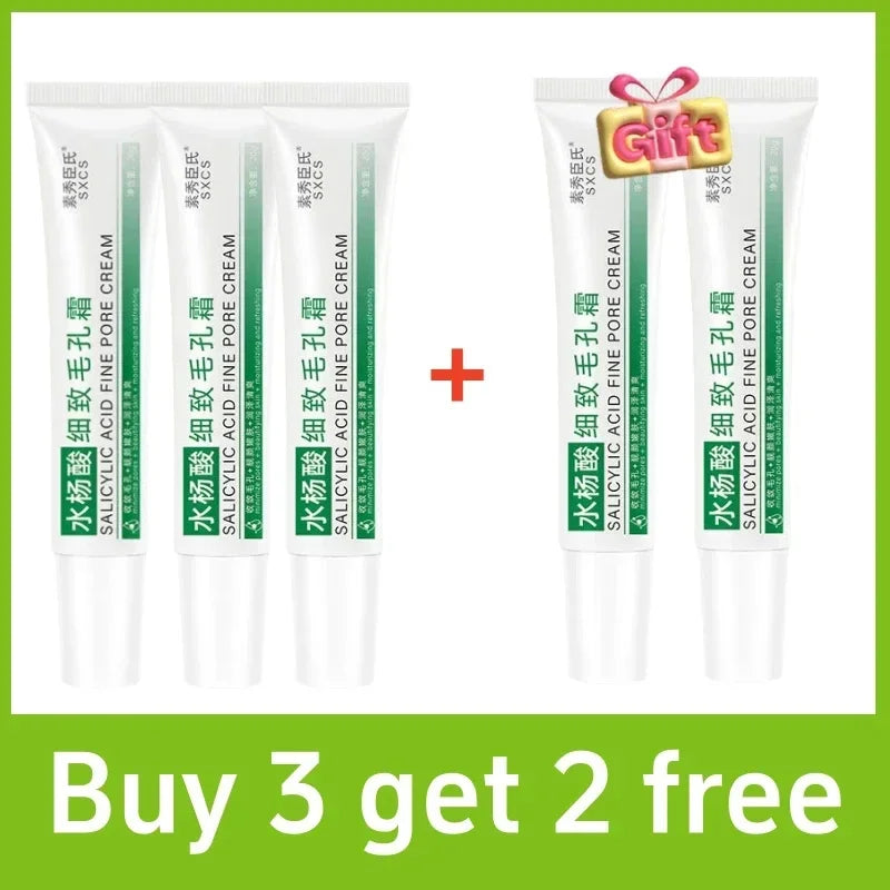 Salicylic Acid Pore Clearing Cream Shrink Pores Remove Blackheads Acne Brighten Moisturizing Smooth Skin Care Korean Products
