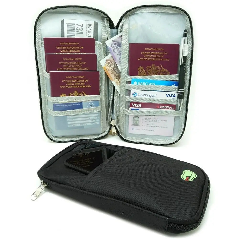 Travel Wallet Bag Purse Zip Case Organiser Passport Document Tickets Holder