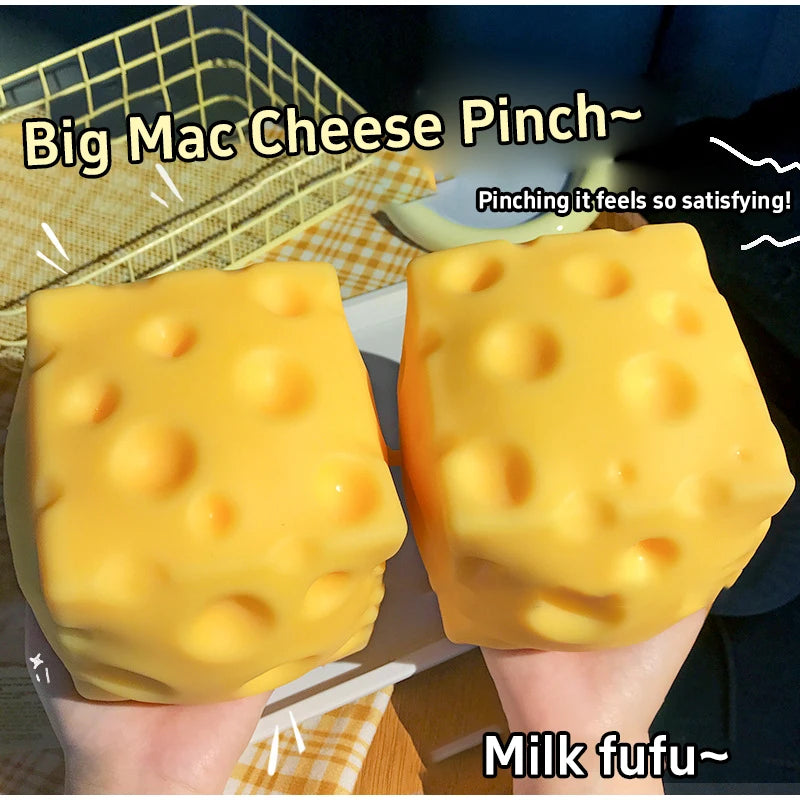 Giant Cheese Squeeze Toy Extra Large Size Cheese Squishy Fidget Toys Slow Rebound Shapeable Venting Ball for Adults Gifts