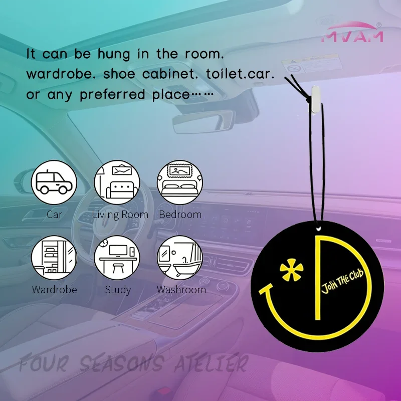 30pcs Custom Logo Long-Lasting Aroma Tablet Scented Card for Car And Home Fragrance Souvenir Gift