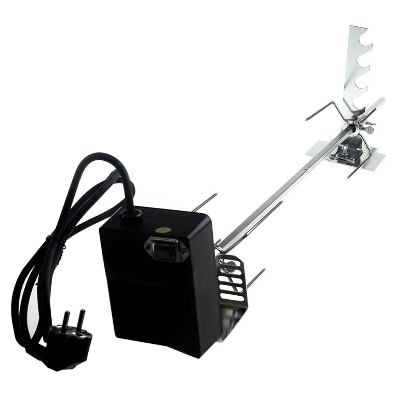 Universal Automatic Grill Rotisserie with 4W Electric Motor BBQ Bracket Roaster Spit Rod Fork Complete Holders Tool