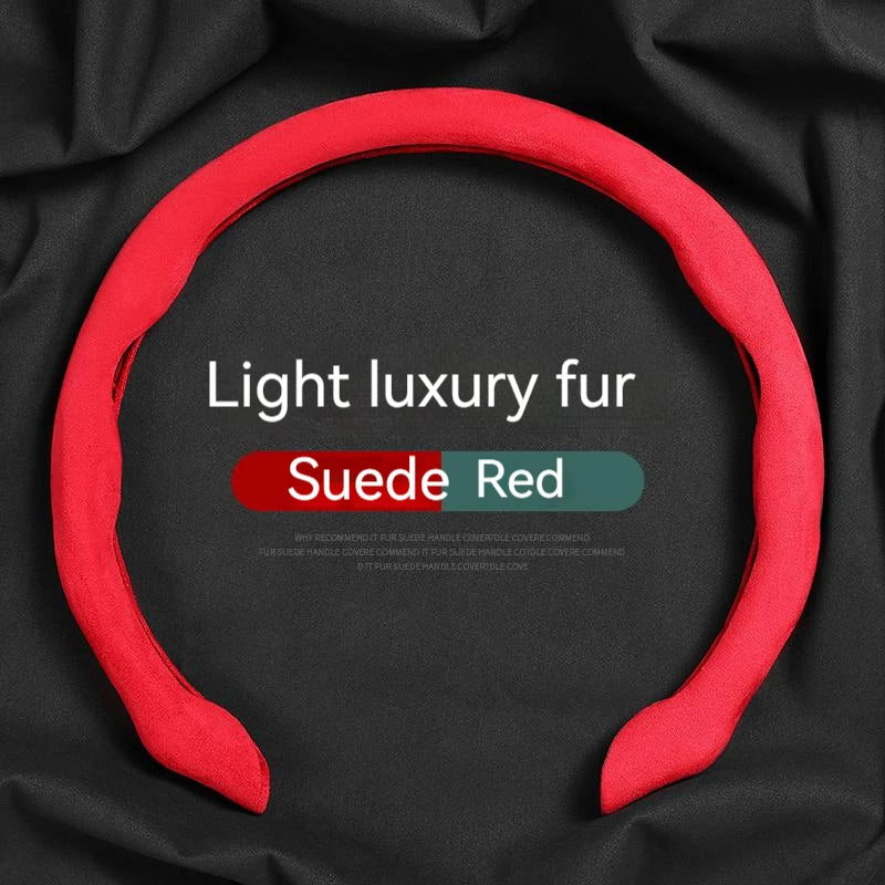 Hot Sale Car Steering Wheel Cover Suede Sweat-Absorbing Anti-Slip Ultra-Thin Handlebar Cover All-Season Universal Plush Half Set