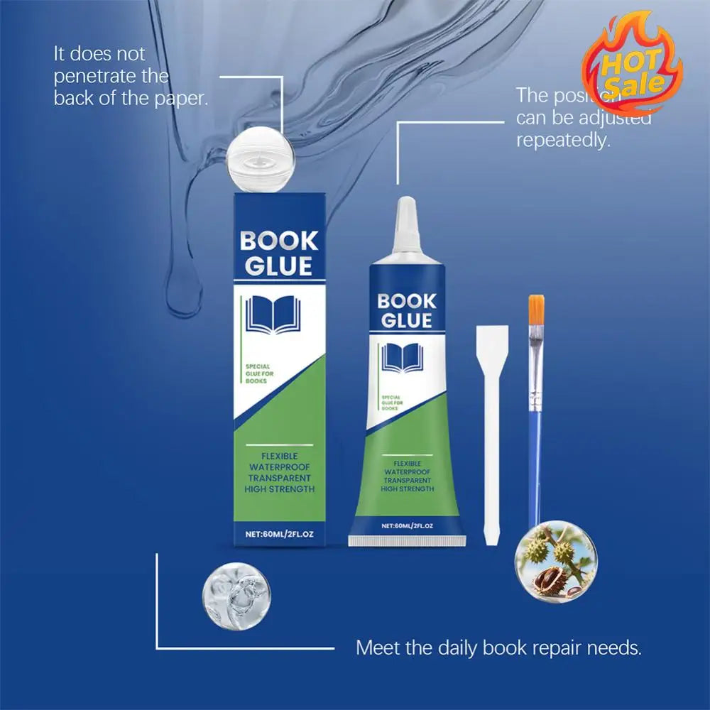 Book Repair Glue Strong Adhesive Transparent Book Binding Adhesive Quick-Drying Repair Glue for Envelopes Postcards Paper Craft