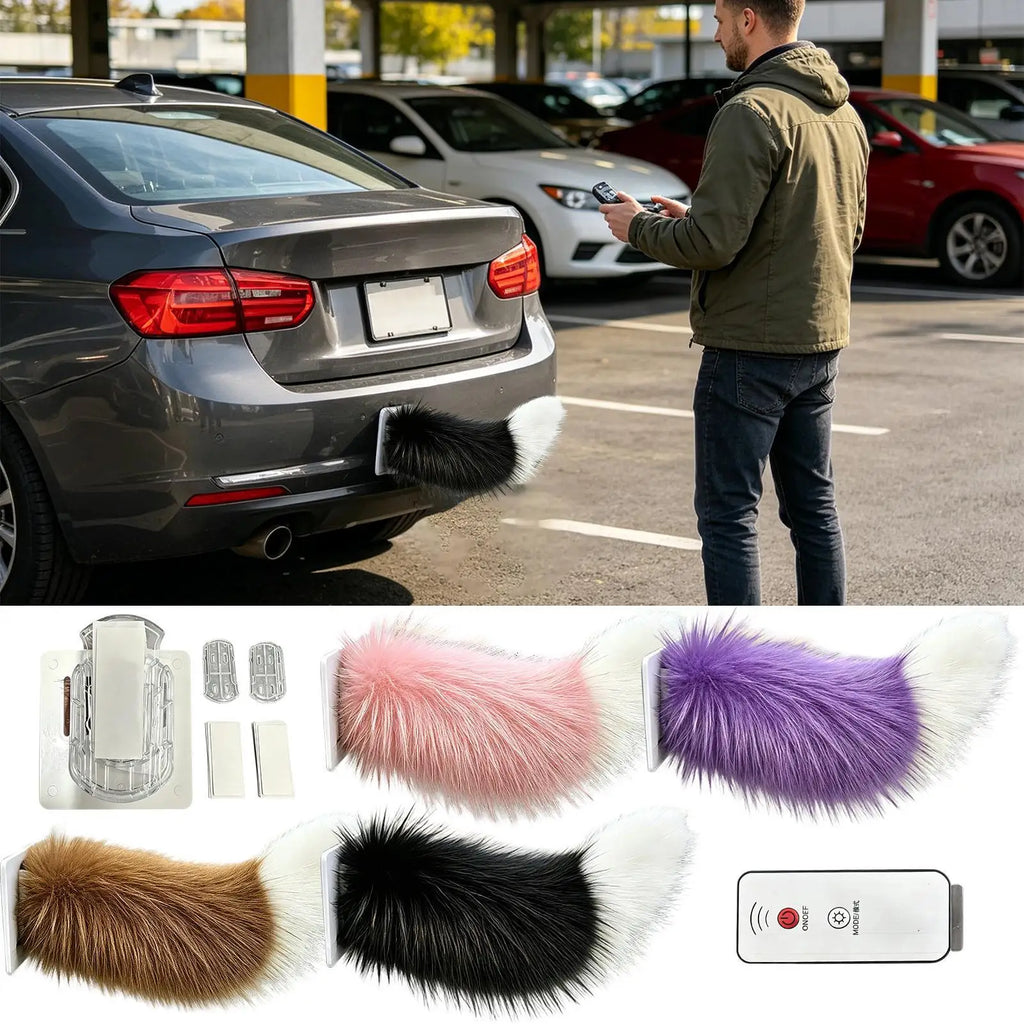 Remote Control Electric Wagging Tail for Cute Electric Wagging Plush Tail Decoration Universal for Motorcycle Animal Tail Access