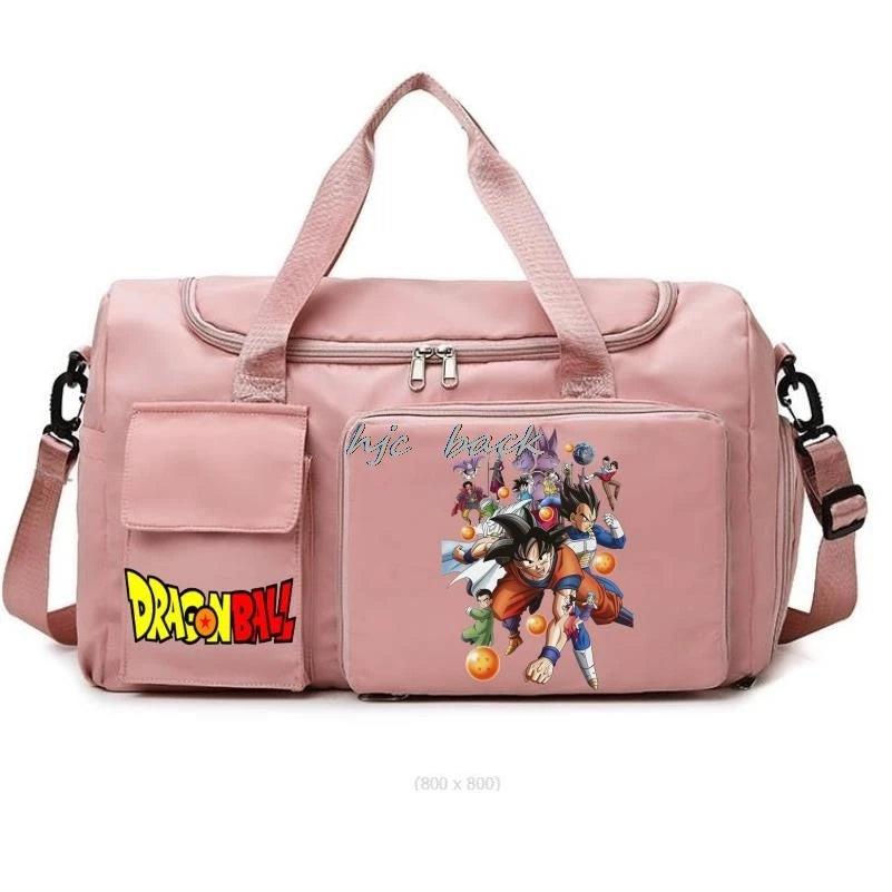 Fashion Dragon Ball Print Large Capacity Storage Bag Shoulder Bag Camping Accessories Dry/wet Separation Travel Bag