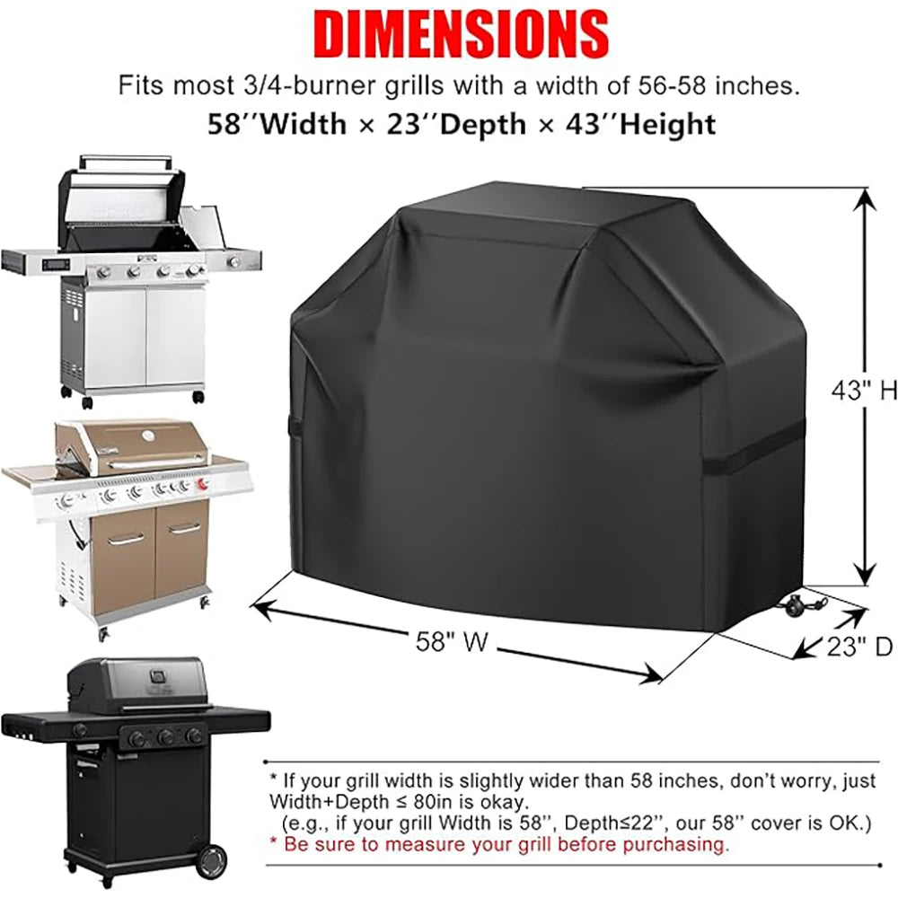 22-72 Inch BBQ Cover Waterproof Anti-UV, Fade Resistant Grill Cover with Hook-and-Loop Straps, Fits Most Gas Grills