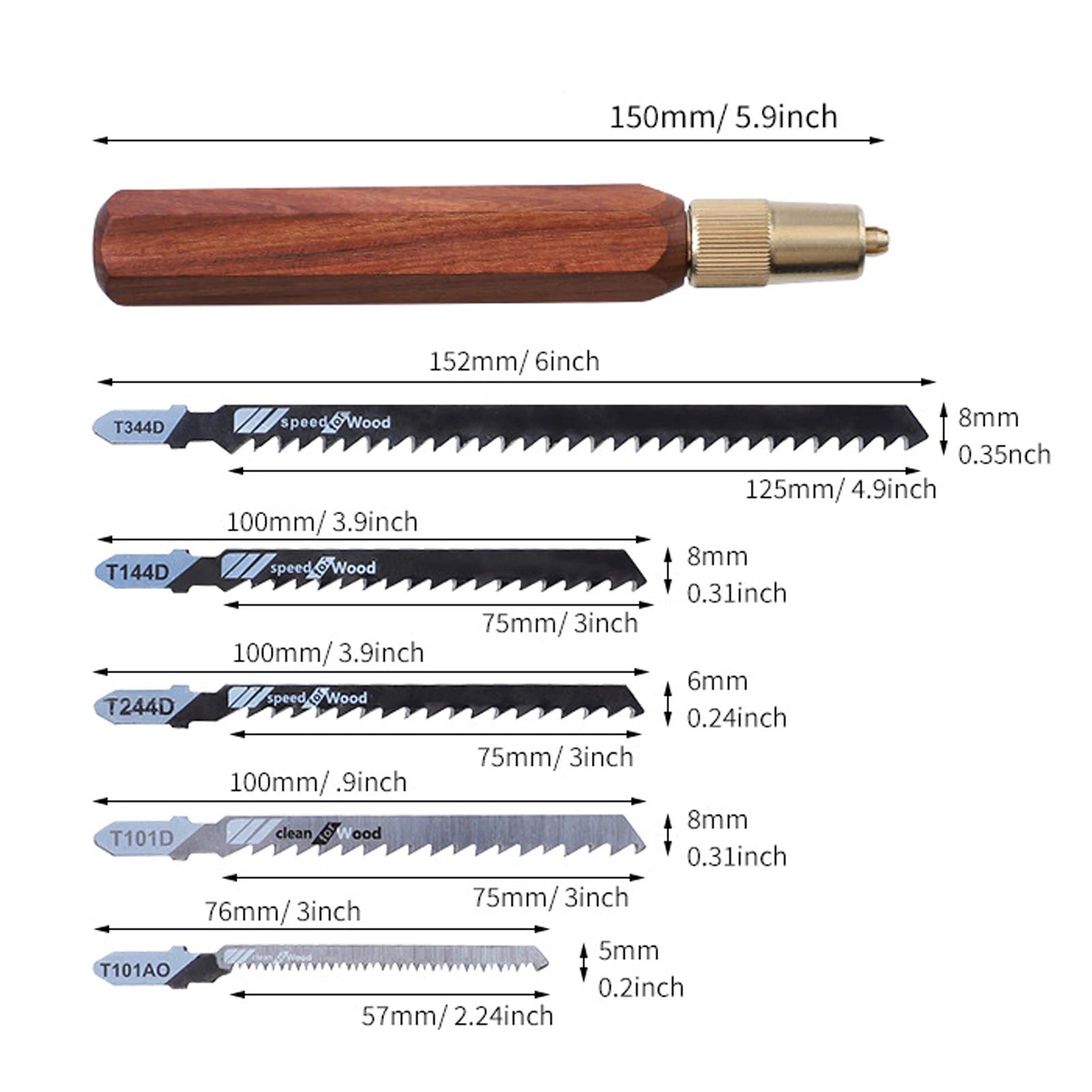 Hand Saw Hand Saw Kit Hex Shaped Rosewood Handle And 5 Jigsaw Blades Detachable Woodworking Hand Saw Hand Saw Kit Small Hand Saw