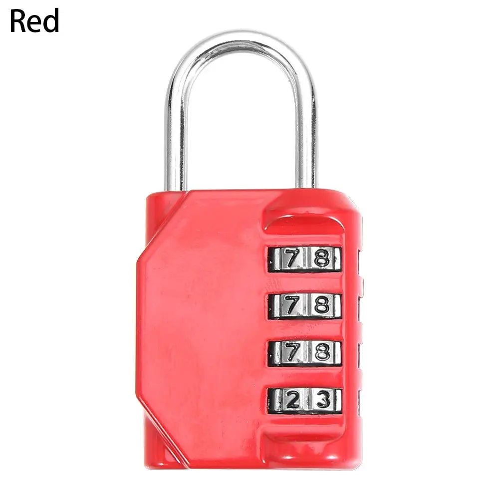 Rust-proof Metal Code Lock Resettable Padlock Travel Accessories 4 Dial Digit Password Lock