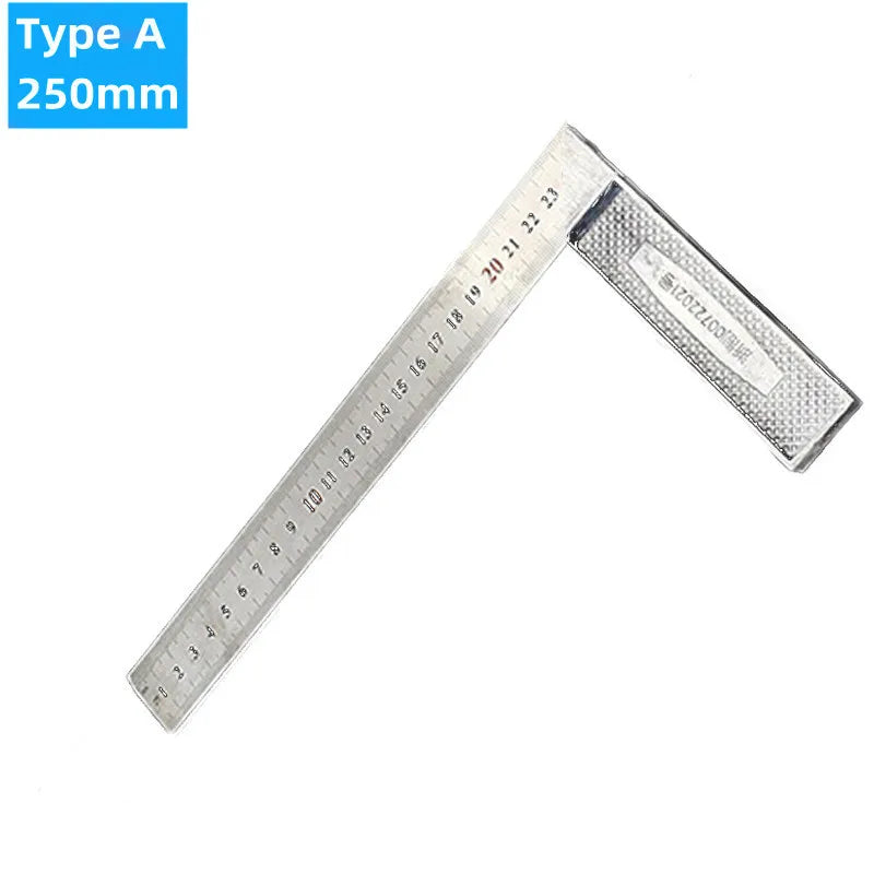 200/250/300mm Aluminum Square Ruler Right Angle 90 Degree Turning Rule Woodworking Measuring Tool Angle Square Carpenter Ruler