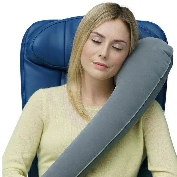 Inflatable Travel Pillow Sleeping Companion Perfect for Cars Planes and Trains Side-Sleeping Neck Support Pillow Portable Neck