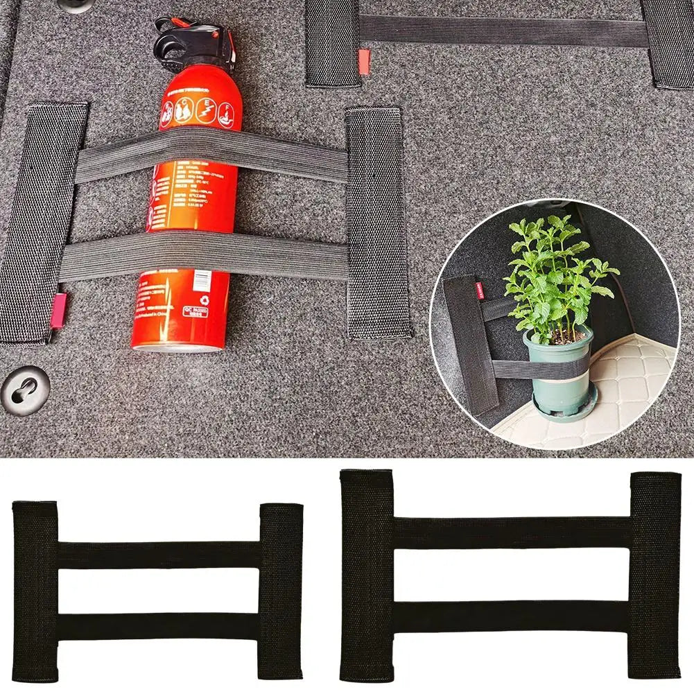 Car Trunk Organizer with Hook & Loop Tape, Non-Slip Storage Box & Universal Fixing Belt for Plush Car Interiors, Prevents Spills