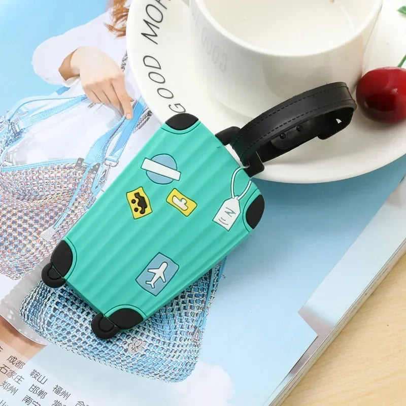 New Fashion Silicon Luggage Tags Travel Accessories for Bags Portable Luggage Tag Cartoon Style for Girls Boys Card Cover