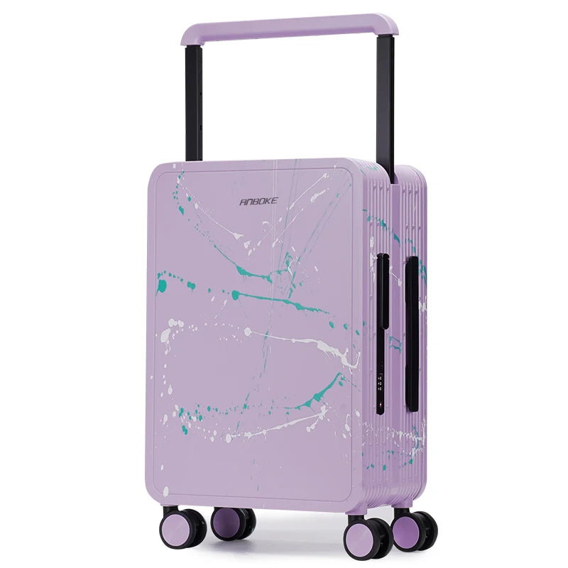 Artistic Graffiti Wide Handle Suitcase Trip Cabin with Silent Universal Wheels Medium Luggage 20/24/26 inch Trolley Case valise