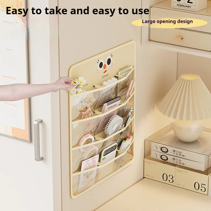 Storage Bag Bedside Mobile Phone Storage Bag Fabric Storage Hanging Bag Student Dormitory Wall-mounted Multifunctional