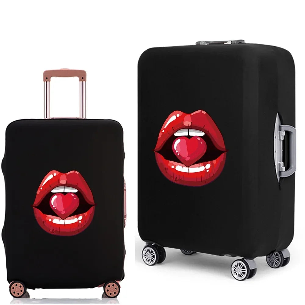 Luggage Protective Cover Thicken Elastic Luggage Dust Case Bag for 18-28 Inch Travel Suitcases Mouth Pattern Travel Accessories