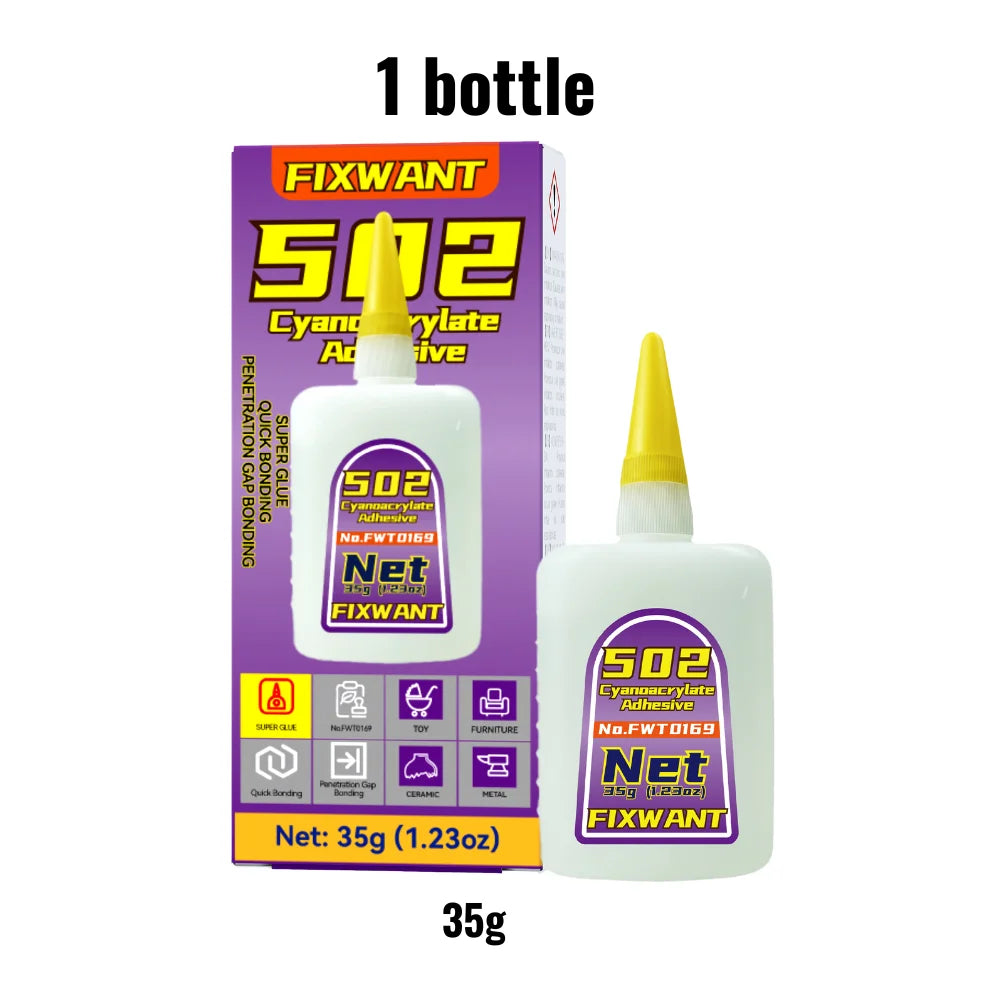 1-3pcs Instant Quick-drying FIXWANT 502 Super Glue Cyanoacrylate Adhesive Leather Rubber Wood Metal Strong Bond Liquid Glue Tool