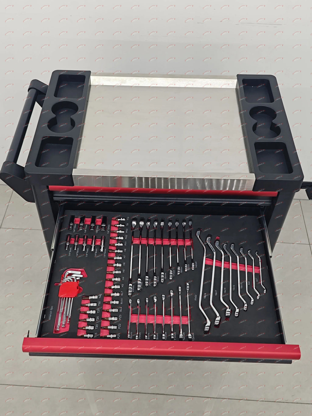 420 Pcs Lockable Metal Tool Box Sets Mechanic Rolling Cabinet Trolley 150kg Capacity 5 Inch Wheels Portable Workshop/Garage