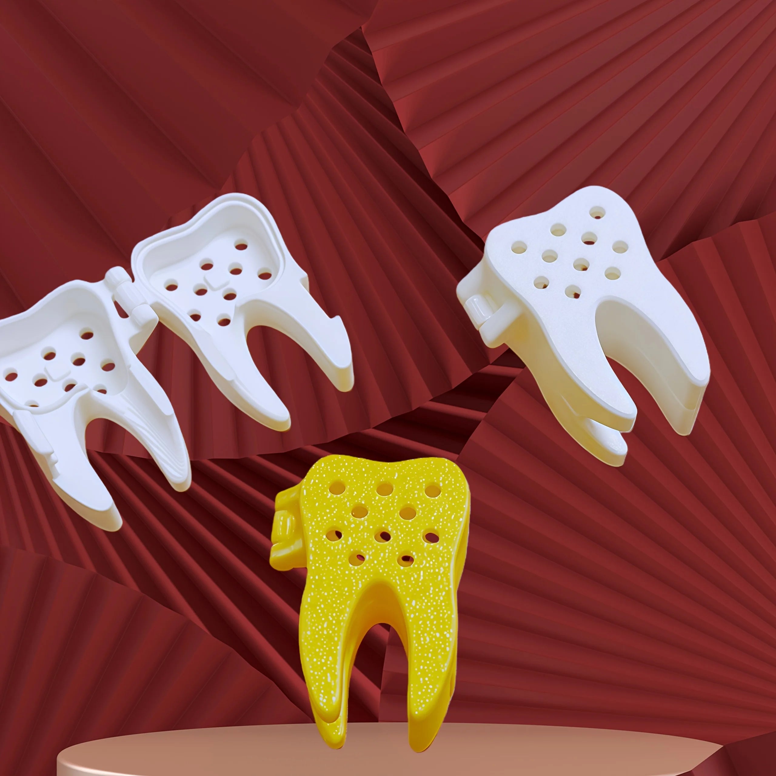 2Pcs 3D Printed Tooth Shaped Protective Cover For Oral B Toothbrush Head Portable Travel Case Dust Proof Fun Design Accessory
