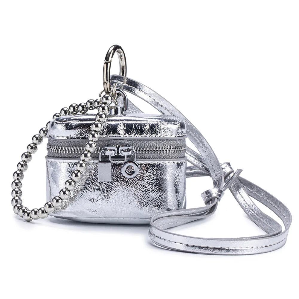 Top-Grain Leather Mini Coin Purse Ins Style - Portable Neck-Hanging Lipstick Makeup Bag & Real Leather Earphone Pouch for Wome
