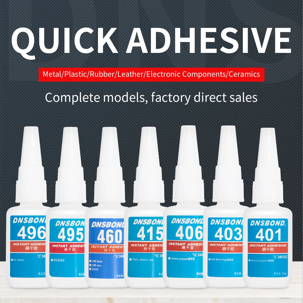 Brand-new Upgraded Instant Adhesive 401/ 403/ 406/ 454/ 460/ 480/ 495/ 496 Super Glue Extra Strong Multi-purpose Cyanoacrylate