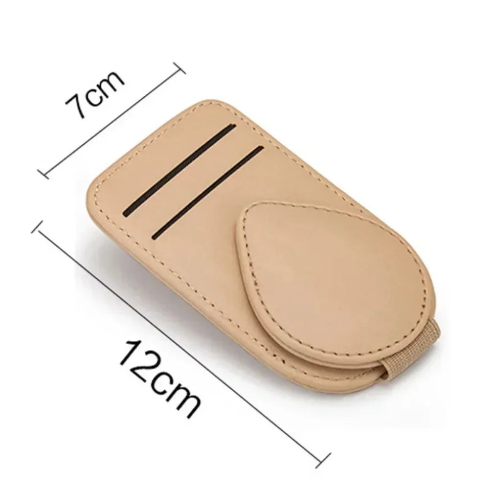 Car Sun Visor Glasses Holder - Multifunctional Sunglasses Clip, Card Ticket Organizer & Pen Case for Women