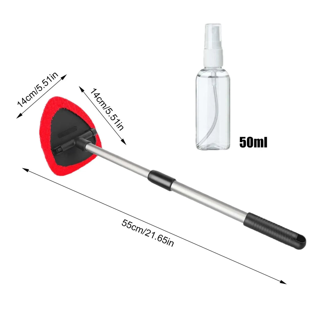 Car Windshield Cleaner Interior Long Handle Windscreen Cleaner Kit for Windows Mirrors  Extendable Windshield Cleaning Tool