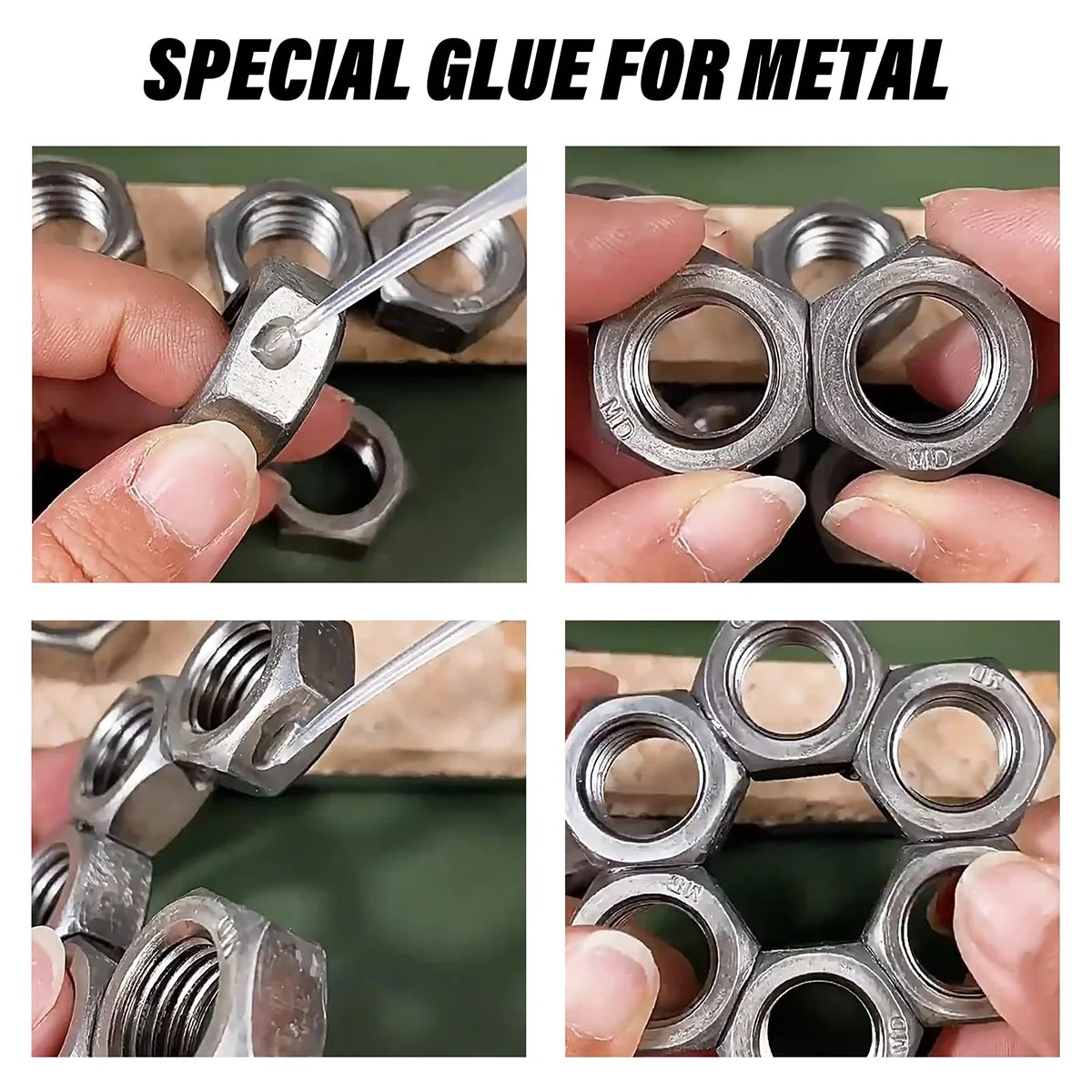 JXVX 50g 502 Super Metal Glue - Industrial Strength Metal Adhesive for Stainless Steel, Aluminum Alloy, Automotive and More - Quick Set in 15 Seconds,With Precision Distributor.