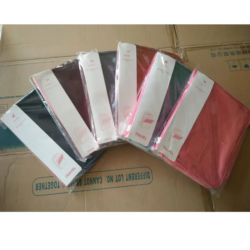 Portable Waterproof Travel Shoes Bag Three Pairs Storage Double Pouch Pocket Packing Cubes Handle Nylon Zipper Bag