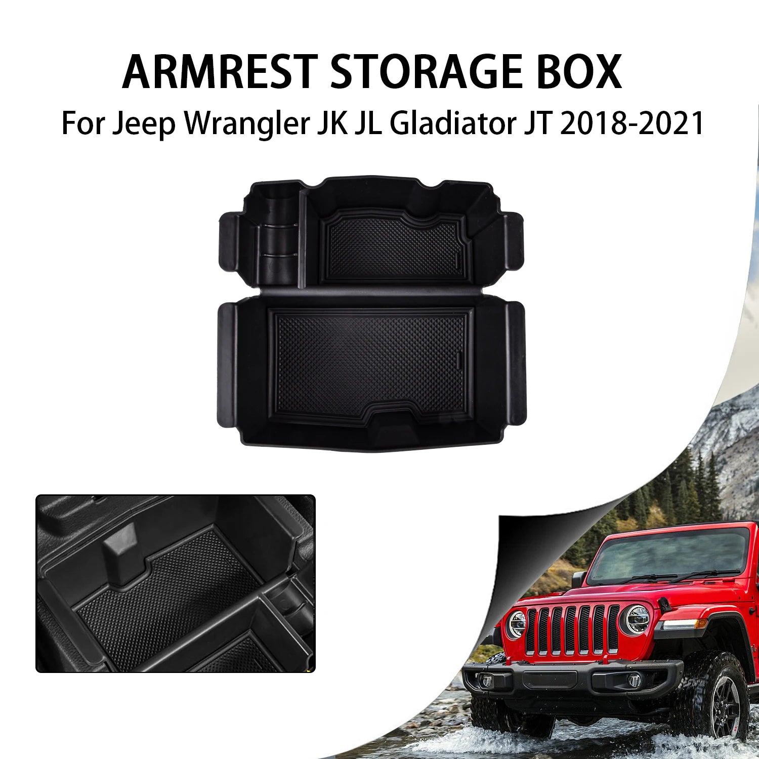 Center Console Organizer Tray Armrest Storage Box Pallet Container Holder For Jeep Wrangler JL JLU Gladiator JT 2018-2023