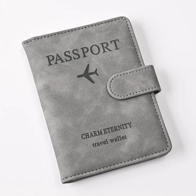 Unisex Passport Cover Women Men Passport Credit Card Holder Case PU Leather Business Card Passport Wallet Travel Purse