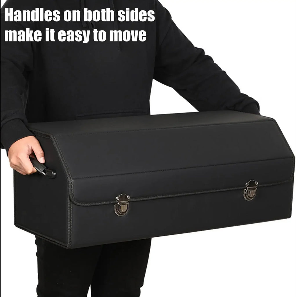 Car Cargo Organizer Trunk Storage Organizer Car Accessories Waterproof Leather Container Folding Cargo Storage Box For SUV Sedan