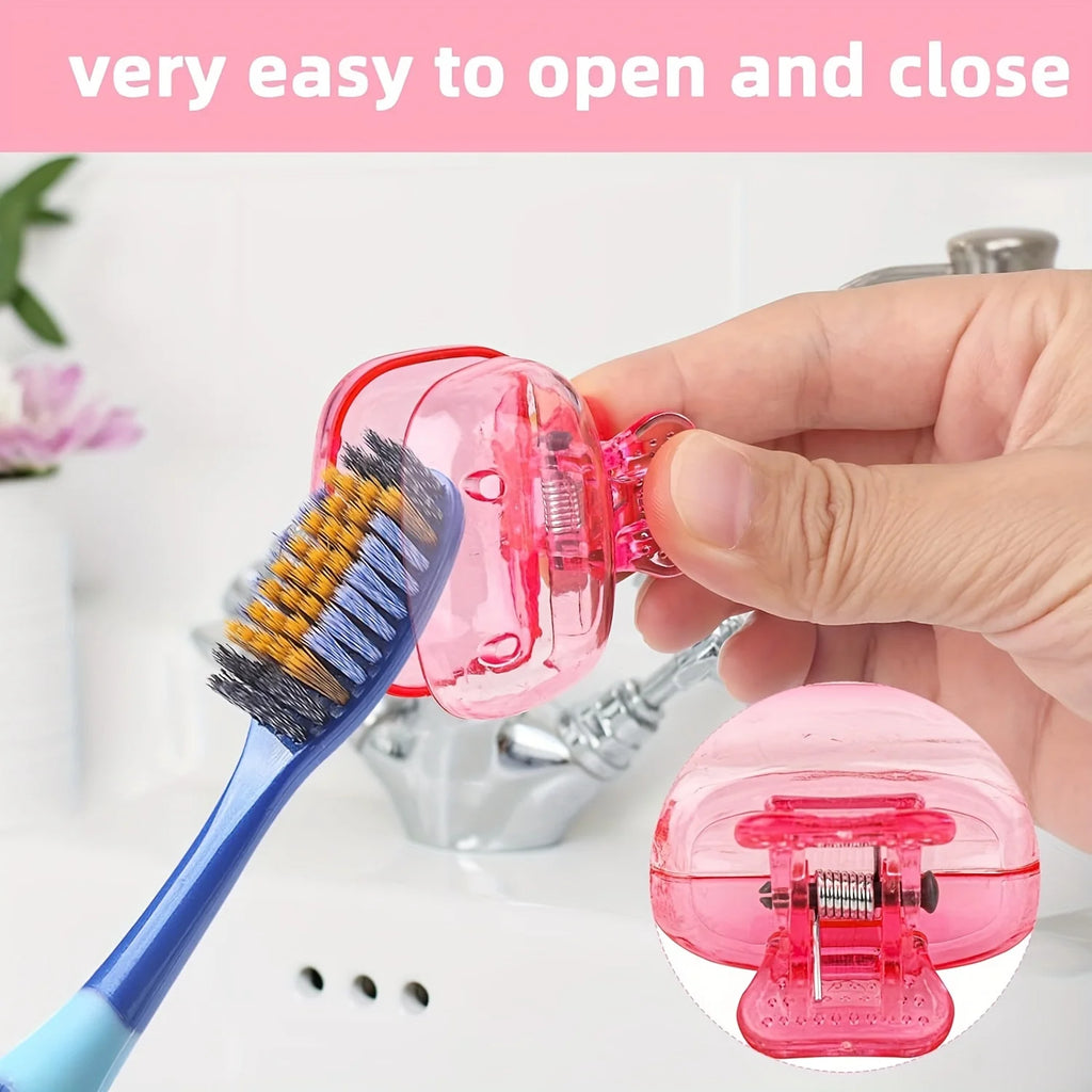 4PCS Portable Toothbrush Storage Clip Travel Essential Protective Cover - Durable Toothbrush Case for On-the-Go Hygiene