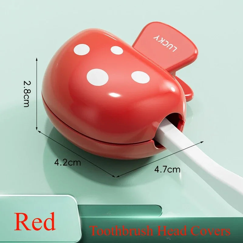 Cute Travel Toothbrush Head Covers Toothbrush Protector Cap Brush Pod Case Protective Portable Plastic Clip for Household Travel
