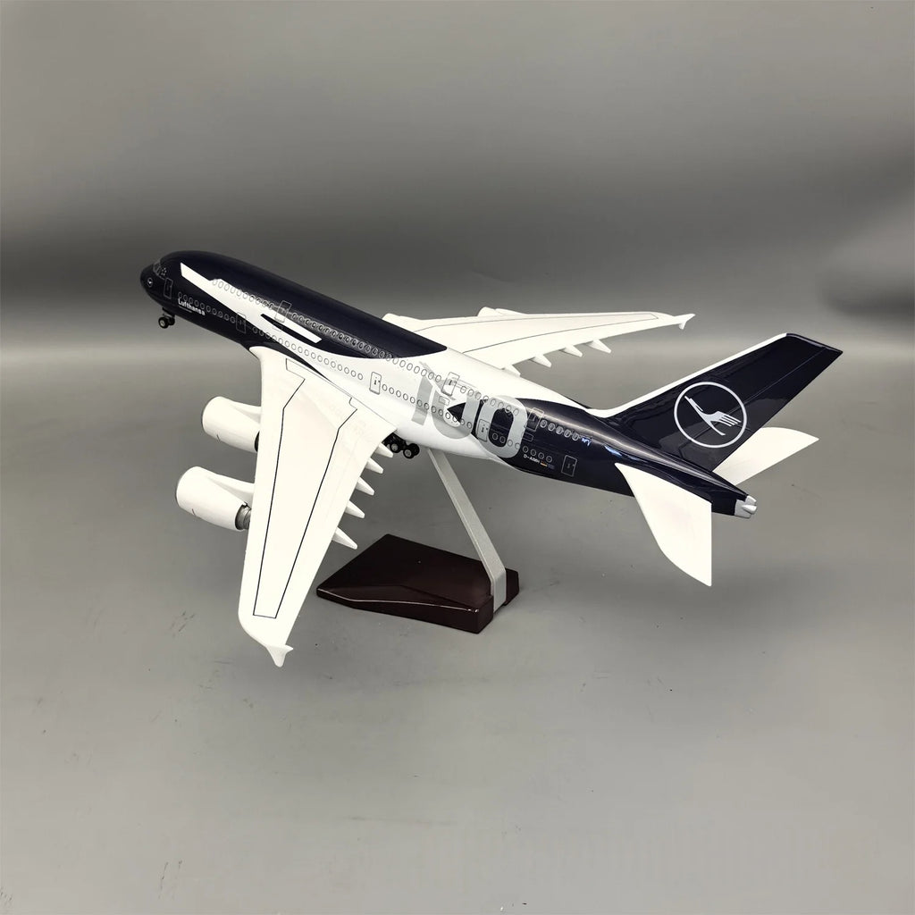 46cm Lufthansa A380100th Anniversary Airplanes Model 1/160 Scale Plane Aircraft Resin with Wheel Light Souvenir Hobby Collection