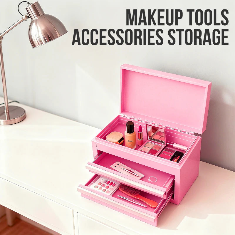 EMPTY Multi-Color Metal Storage Box with Drawers Home Tool Box Compact Utility Box Durable Metal Case for Small Parts Storage