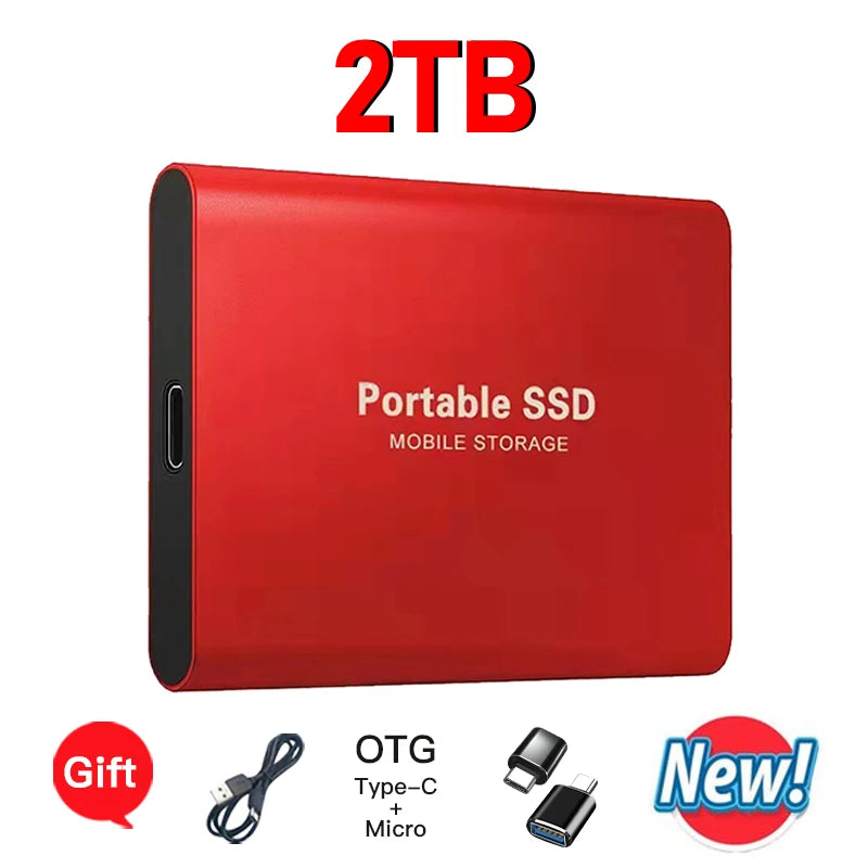 High-speed SSD 2TB Portable External Hard Drive Suitable for daily storage and backup