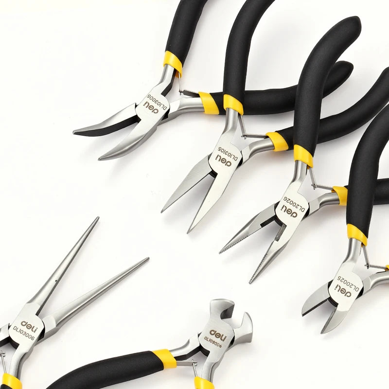 Precision Mini Pliers Set High Carbon Steel 7-Piece Wire Cutter Needle Nose Jewelry Model Assembly Electronics Repair Tool