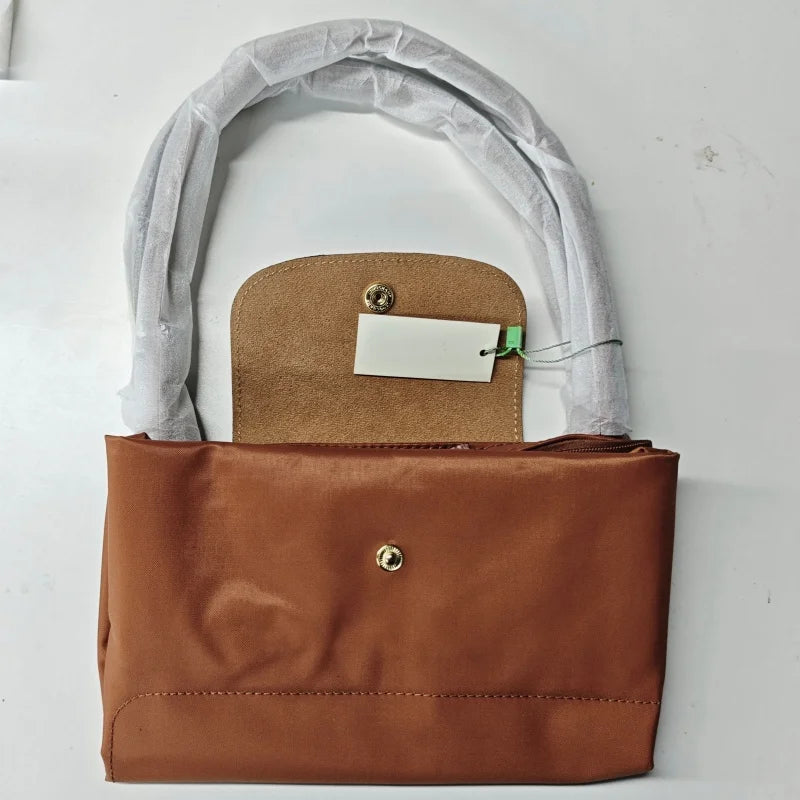 Classic Foldable Stray Bag Handbag Nylon Bag, Embroidered Design for Women