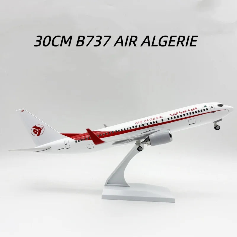 30cm plane b737 air ALGERIE Model airplanes resin Die-cast Toy planes with Wheel Stand for boys Christmas Gifts