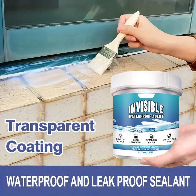 Super Invisible Transparent Waterproof Sealant, Nano Leak-Proof Coating, Crystal Clear Sealing Glue -Once solution the recurring