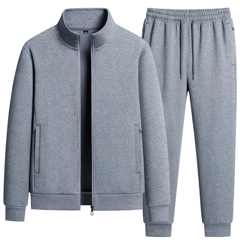 Men's Casual Sportswear Outdoor Tracksuit Fall Korean Running Sets Long-sleeved Two-piece Male Fitness Cotton Sportswear