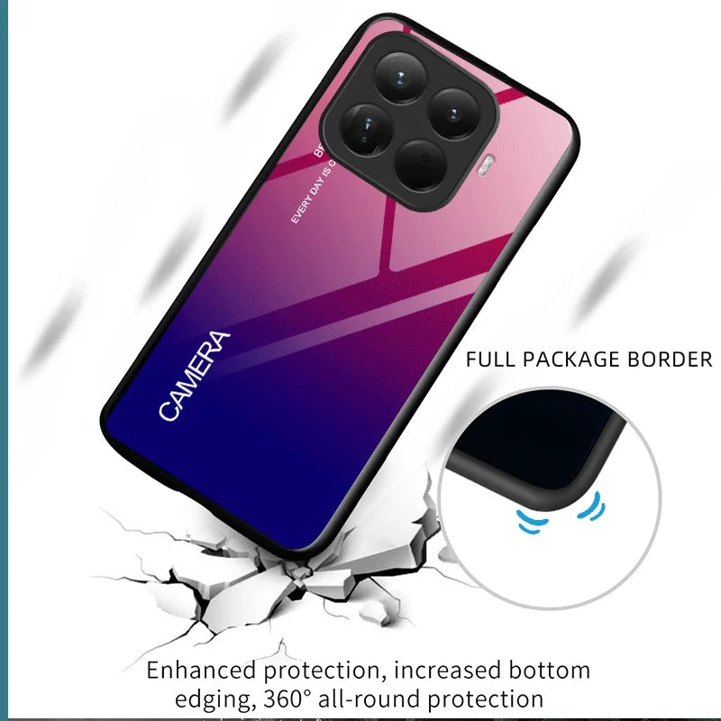 Hard Tempered Glass Case For Xiaomi 17T Pro Mi 17T 5G Protective Cover Gradien Color Pattern Back Shell Fundas